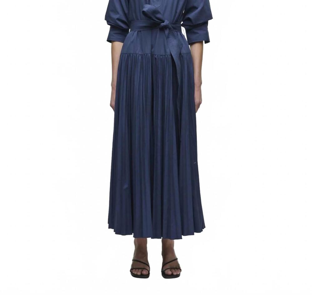 NEW SIMKHAI arlo belted cotton maxi dress in midnight